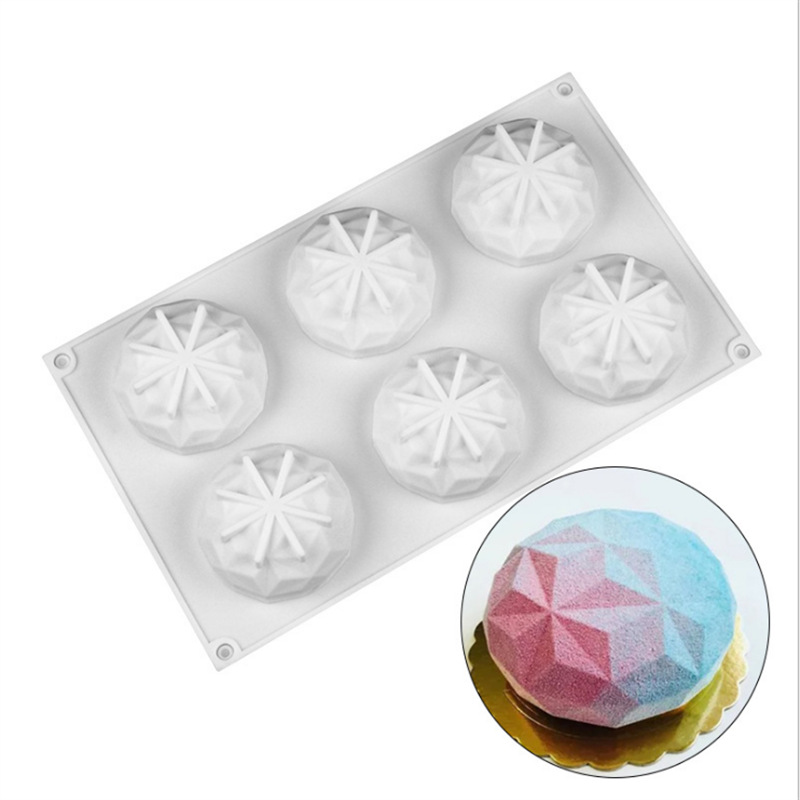 �ֻ� 6��3D��ʯ����Ľ˹�轺����決ģ��diy�決�þ�cake mold