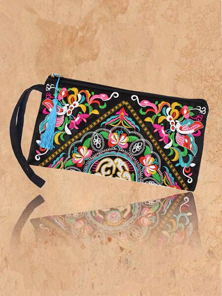 Ethnic long capacious wallet