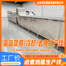 五香鹌鹑蛋生产线松花蛋皮蛋变蛋定心蒸煮剥壳冷却大型卤蛋流水线