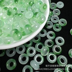 エメラルドグリーン10 × 5mm大穴そろばん玉パンリング卸売り玉アクセサリーdiy散珠円環卸売り