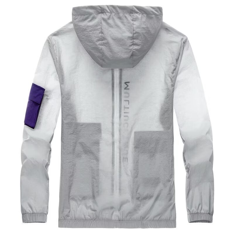 Camisas menos ropa de ropa protector solar hombre chaqueta de hielo ultrafina ventilada moda juvenil al aire libre camisa con sombrero de manga larga