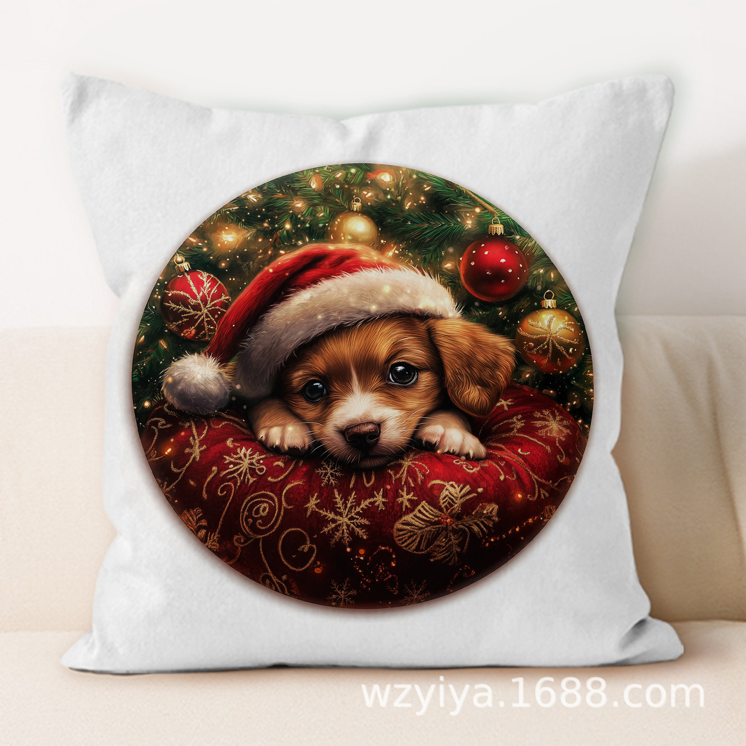 Navidad cachorro almohada cuadrada casa sala de estar sofá dormitorio cabecera almohada cuadrada sin cojín central