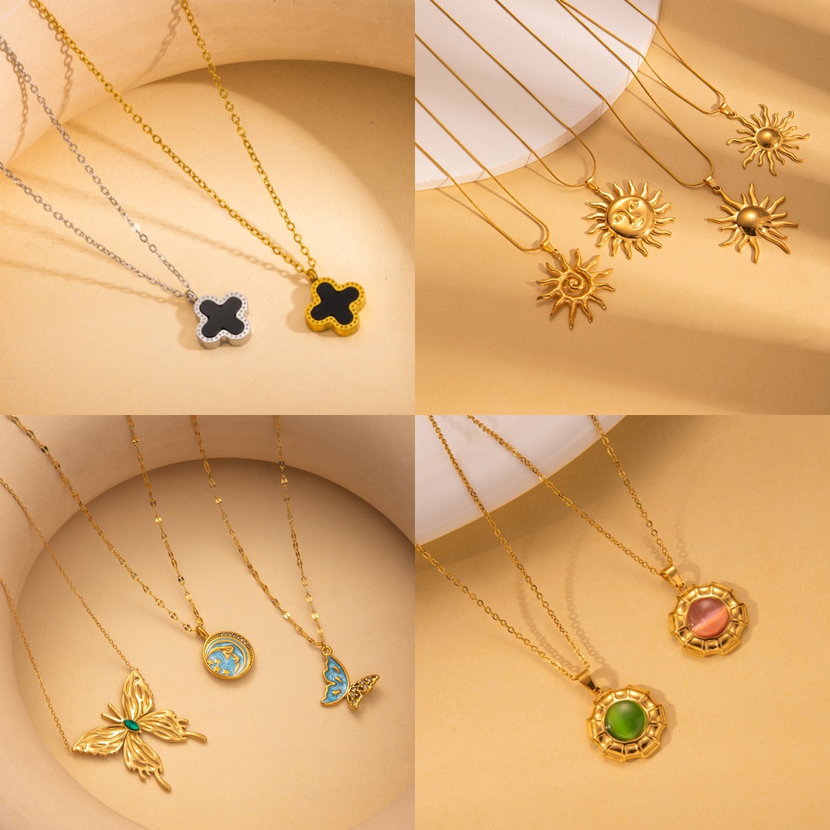 跨境时尚钛钢项链女高级感轻奢不掉色锁骨链小众百搭气质项链批发