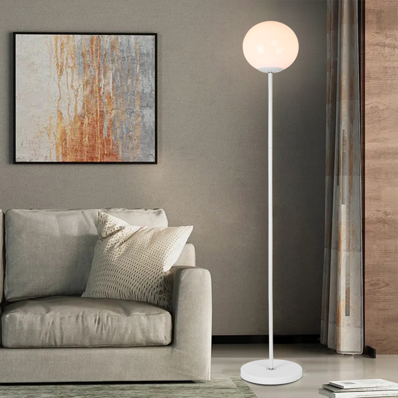 Lámpara de Piso LED Minimalista y de Gran Estilo, con Un Solo Poste y Luz Hacia Arriba, para Comedor, Sala de Estar y Dormitorio, Estilo Nórdico Creativo