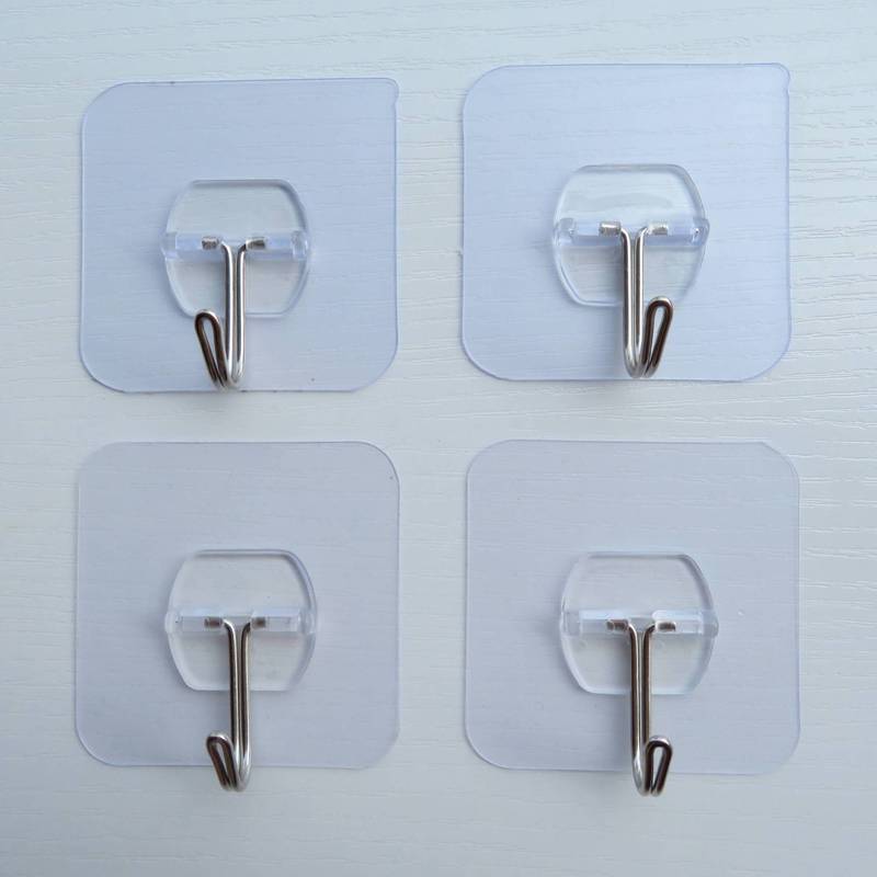6cm high quality simple transparent punch-free strong adhesive hook seamless hook wall-mounted rotatable seamless hook