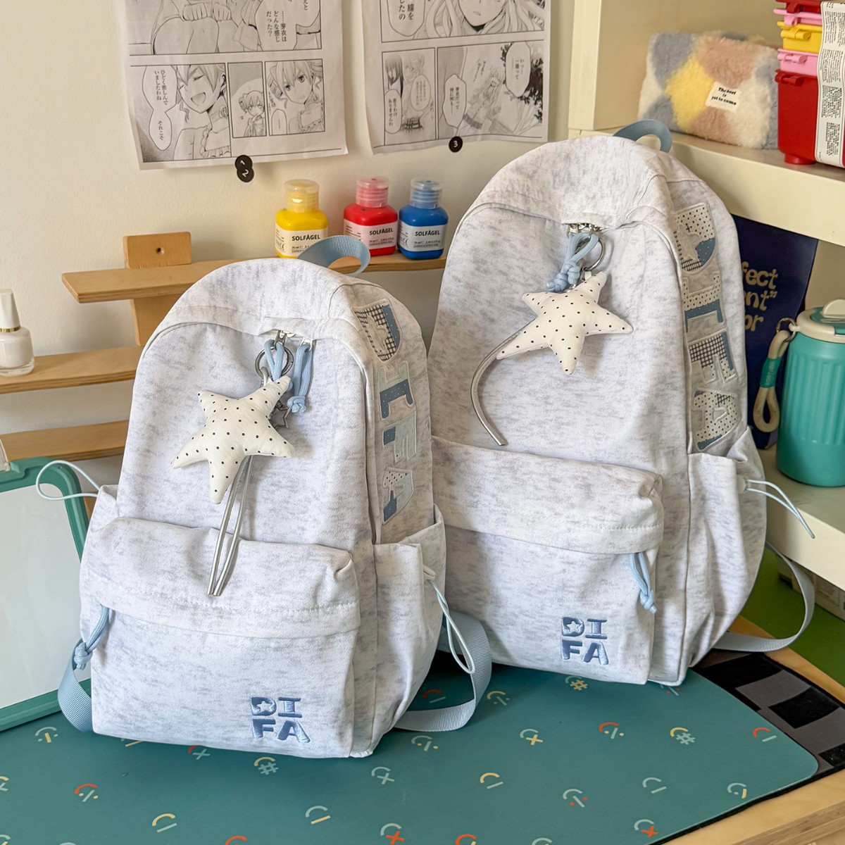 Student Schoolbag, New Korean Style Lightweight Large-Capacity Backpack for Women, Versatile Embroidered Backpack for Middle and High School Students, High-Value Backpack