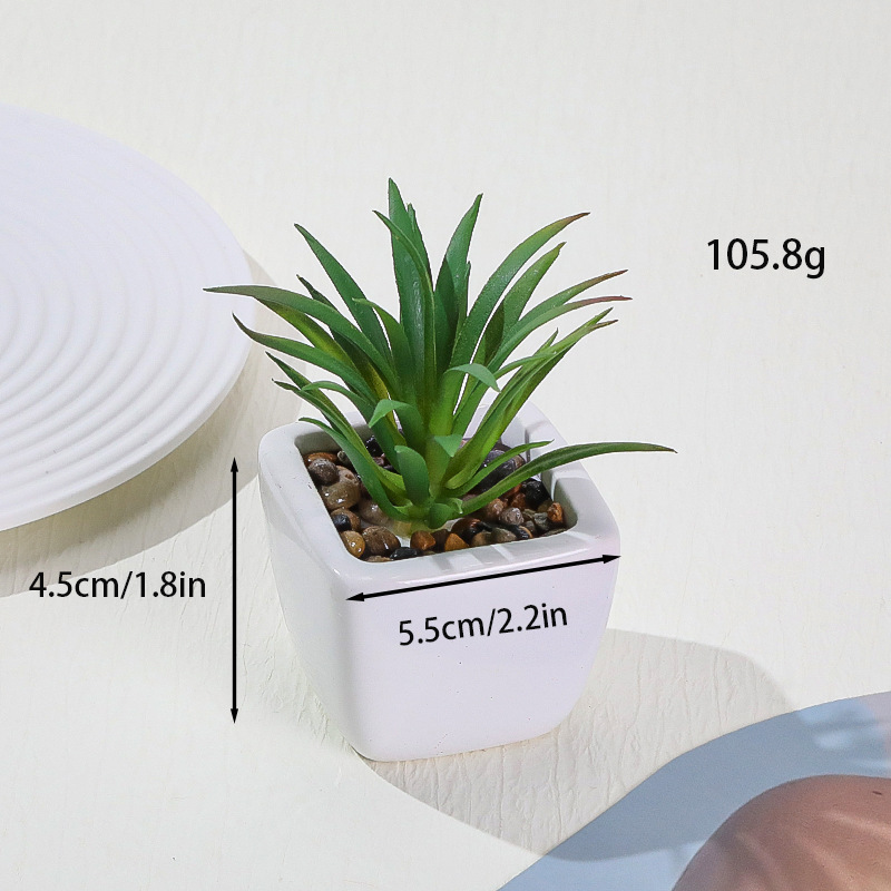 Simulación transfronteriza de porcelana floc de macetas pequeñas macetas verdes de mesa decoración ornamentos artesanías bonsai spot directo