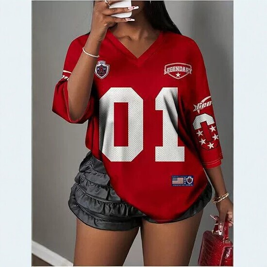 2025 Summer New Fashion Casual V-Neck Short-Sleeved T-Shirt for Women, Lightweight, Breathable, Quick-Drying T-Shirt with Digital Print 2025 Summer New Fashion Casual V-Neck Short-Sleeved T-Shirt for Women, Lightweight, Breathable, Quick-Drying T-Shirt with Digital Print