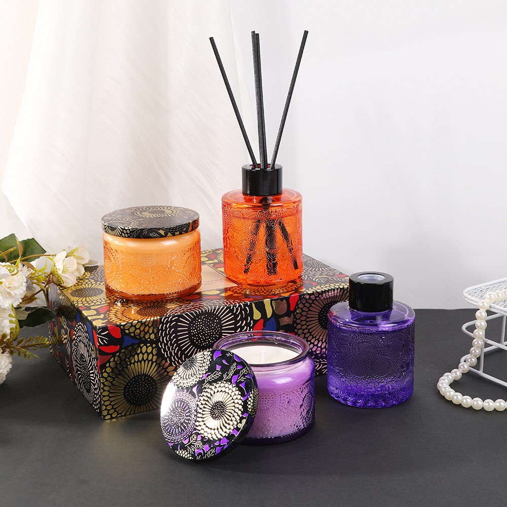 Taza en relieve caja de regalo de perfumes de incienso al por mayor perfumes caseros regalos de mano sin fuego set de perfumes regalos navideños transfronterizos