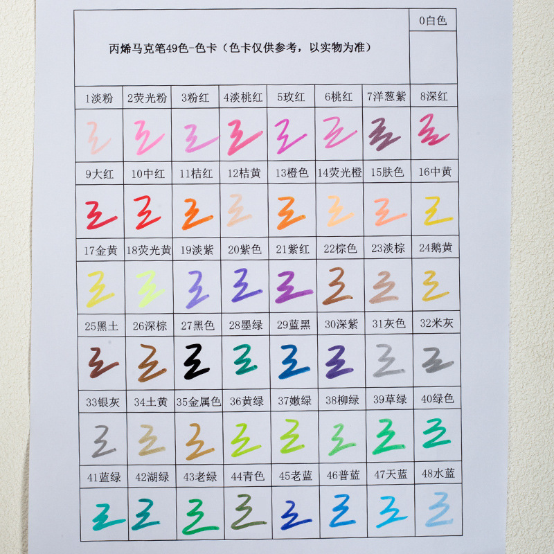 丙烯水性马克笔单支大容量三角杆补充色马克笔丙烯36色可叠色画画|undefined