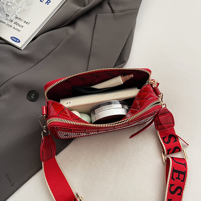 Bolso de cámara de diamantes transfronterizo para mujer 2024 nuevo bolso de mensajero de banda ancha de alta gama Bolso de moda de moda