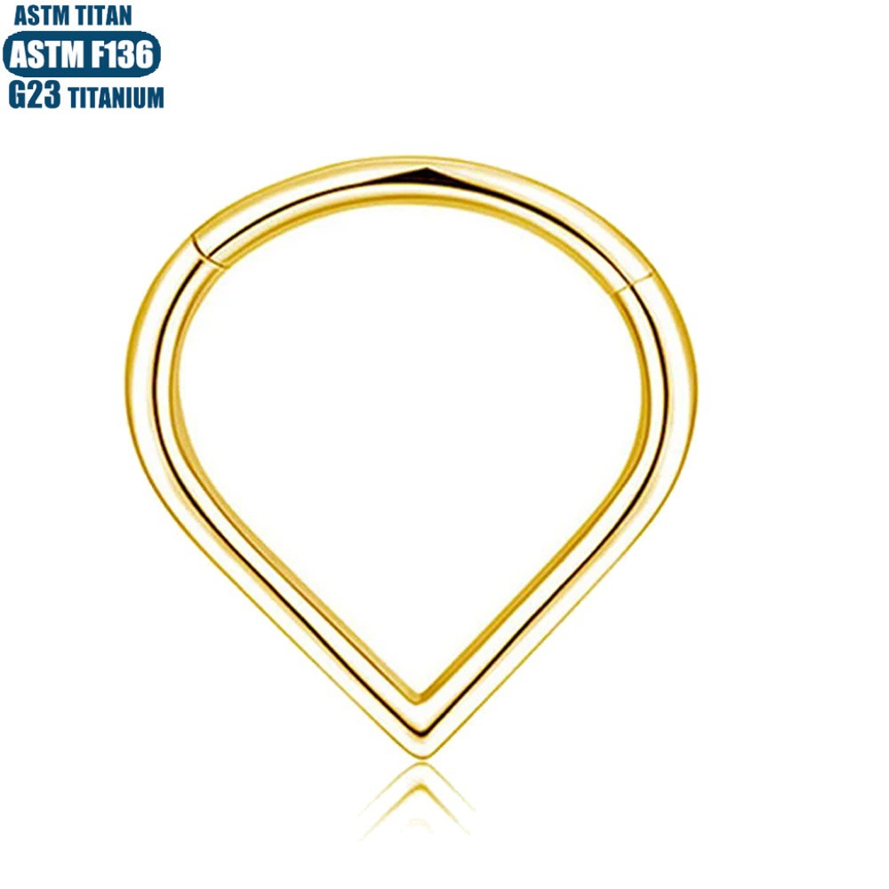 F136 Titanium Alloy Water Drop Earrings Nose Ring Diamond Nose Piercing Nasal Septum Ring Seamless Ring Piercing Jewelry Earrings detail image 11