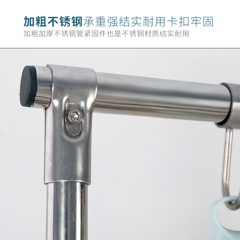 床置き式ステンレス移動モップラック布アスファルト収納置物清潔トイレフック掃除棚