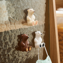可爱北极熊硅胶牙刷架浴室收纳壁支架口罩充电线收纳挂架免打孔