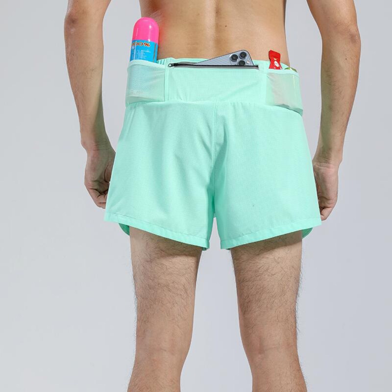 Men's Running Shorts Lined, Breathable, Lightweight, Fitness, Quick-Drying, Marathon Zero-Resistance Three-Point Pants with Waist Bag Men's Running Shorts Lined, Breathable, Lightweight, Fitness, Quick-Drying, Marathon Zero-Resistance Three-Point Pants with Waist Bag