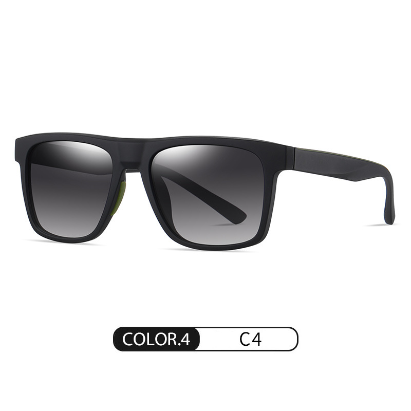 Nueva lente polarizada para hombre TR S11103 Gafas de sol de caja cuadrada de goma antideslizante de moda Gafas de sol de conducción al aire libre