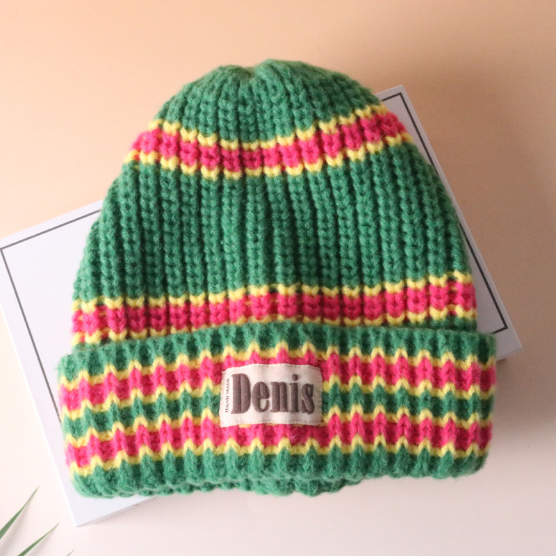 Women's Simple Style Letter Stripe Eaveless Wool Cap display picture 4