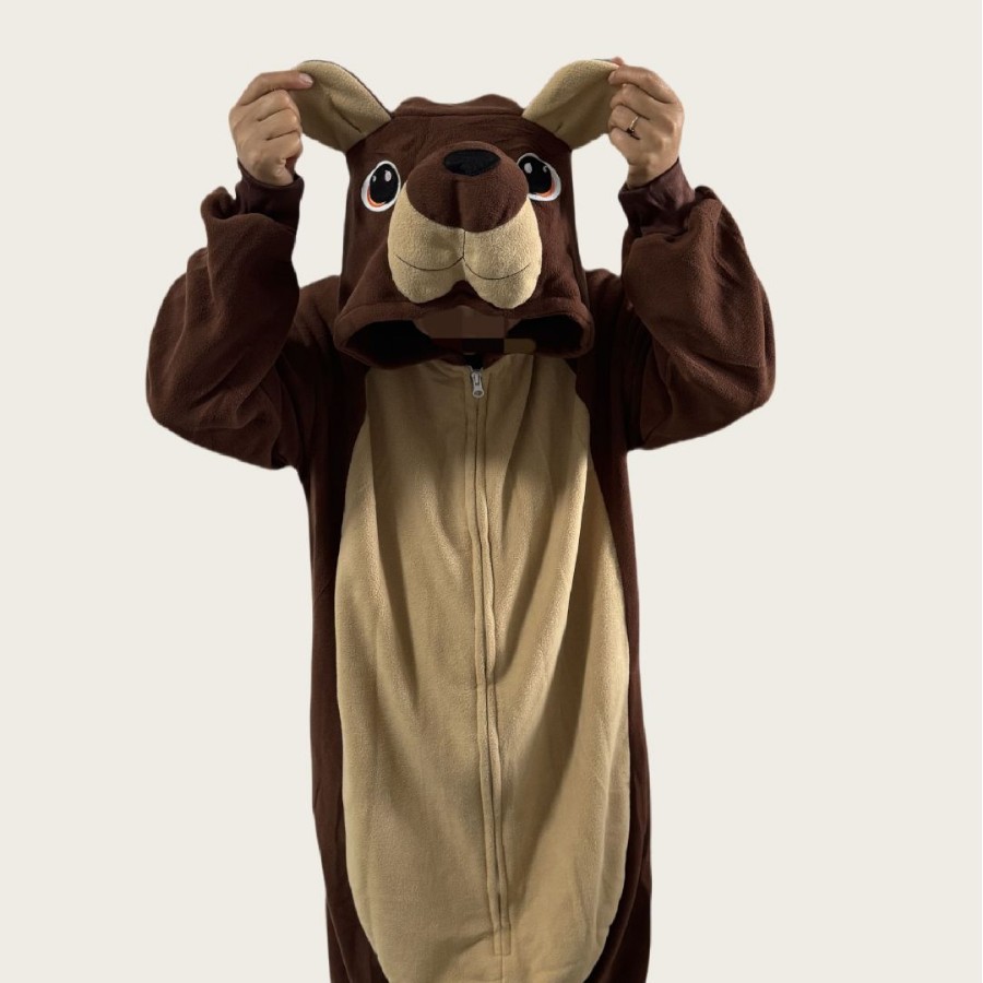 Al por mayor transfronteriza de dibujos animados de una pieza pijamas serie oso violento par pijamas ropa de rendimiento de fiesta polar ropa de hogar