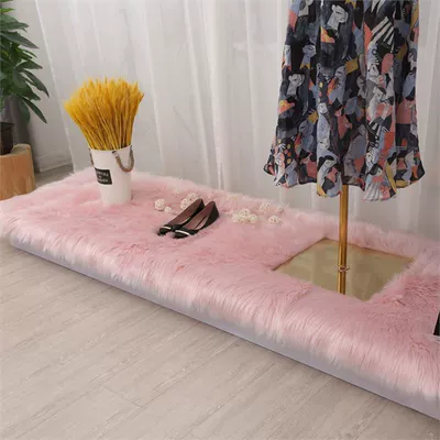 Cream-Style Large-Area Carpeting, Instagram-Style Store | Wool pad - customized-contact-customer-service-light-pink-long-hair-normal