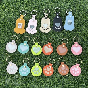 Cross-border Pet Hair Storage Keychain Creative Dog Claw Photo Keychain Cat and Dog Hair Bag Memorial Storage Bag
