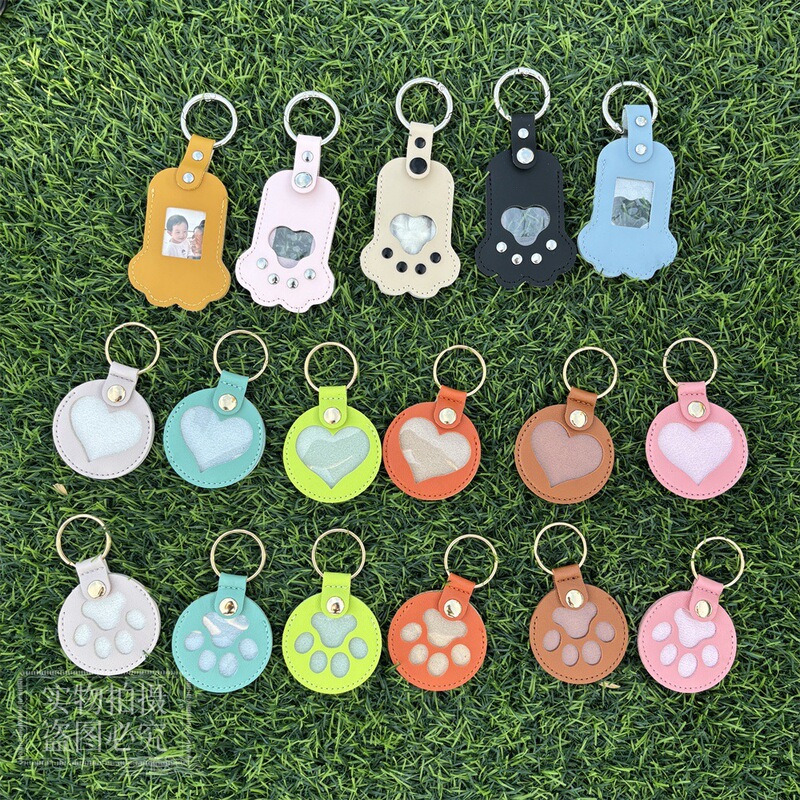 Cross-border Pet Hair Storage Keychain Creative Dog Claw Photo Keychain Cat and Dog Hair Bag Memorial Storage Bag