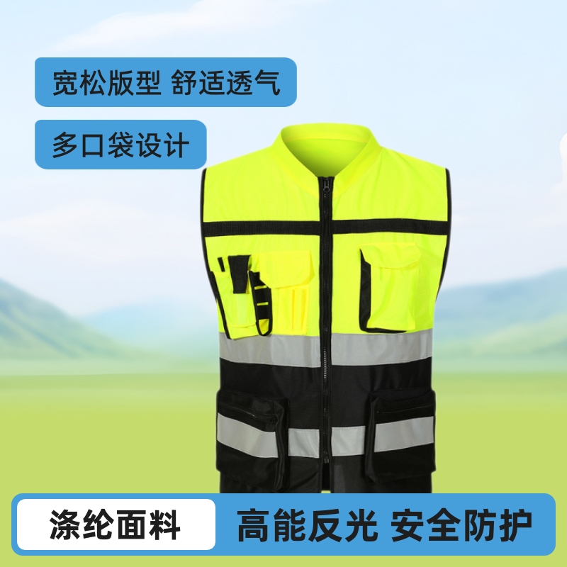 Wholesale Traffic Safety Reflective Vests, Construction Site Safety Vests, Work Clothes with Custom Logo Printing