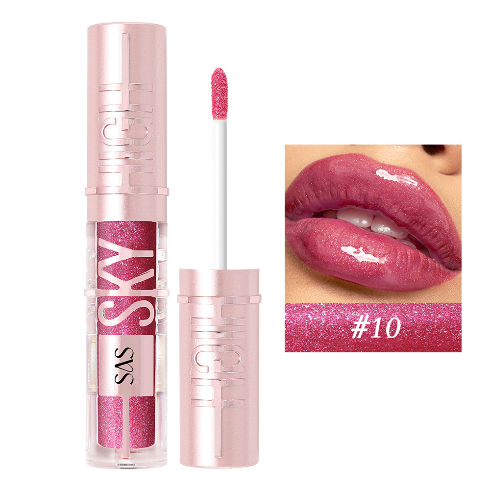 SAS venta al por mayor transfronteriza venta caliente espejo impermeable brillo de labios con luz de agua esmalte de labios nacarado hidratante SAC152