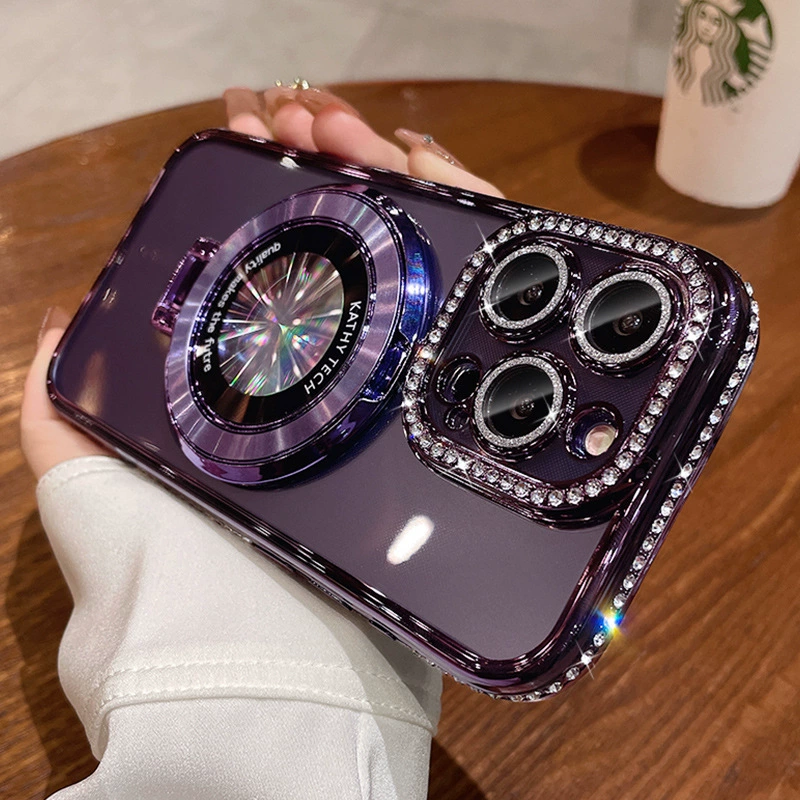 Чехол для телефона (Apple) iPhone 17 Pro Max / 17 Pro, градиентный блеск, магнитное кольцо и защита линз