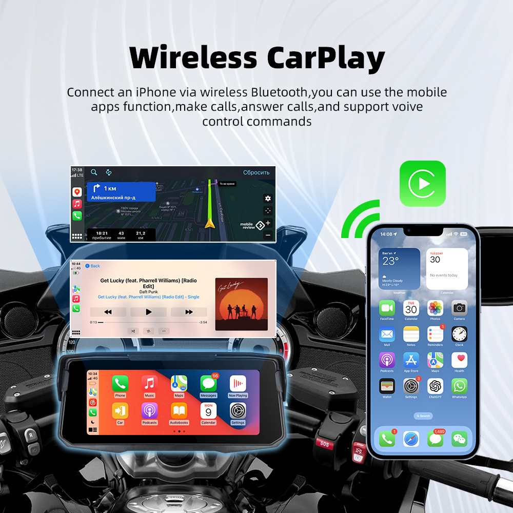 New Products 6.86inch Motorcycle Carplay Portable Navigation Can Support Quick Release Bracket