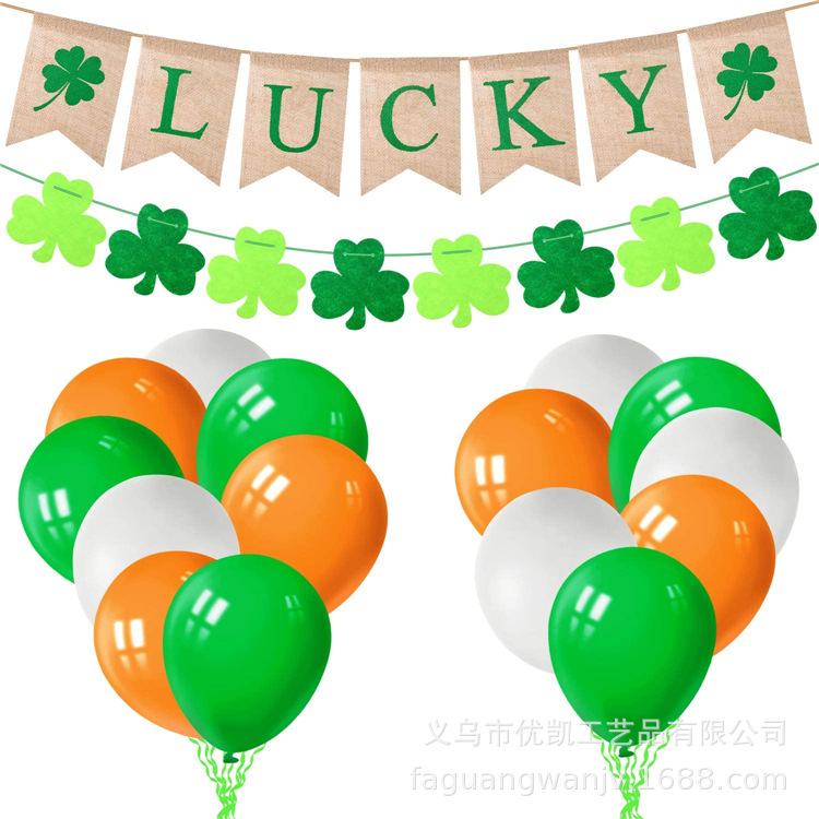 St.Patricks Day Sepat Tricker balloon decorate suit Ireland Clover festival