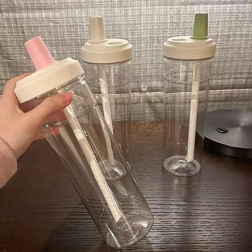 High-looking Korean-style large-capacity straw plastic cup with high temperature resistance and portable ins Feng Shui cup milk tea cup