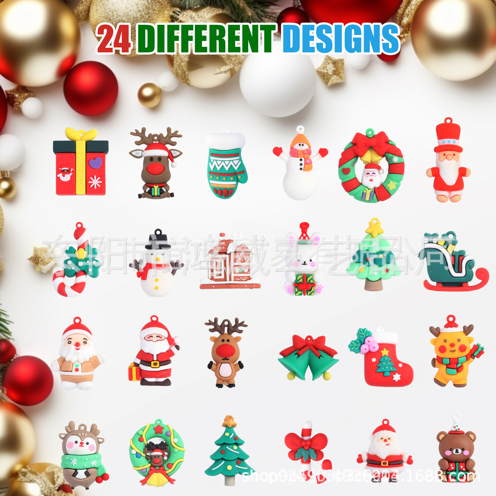 Caja Ciega de Calendario de Adviento de Navidad de Resina, Decorativo, Cuenta Regresiva