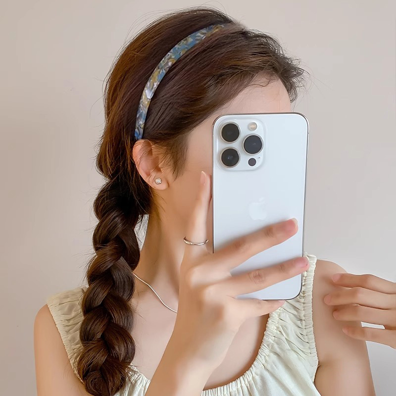 Este año, gafas populares de ácido acético, banda de cabello fina, 2024 nueva banda de cabello de alta presión, joyas de cabello, tarjetas de cabello