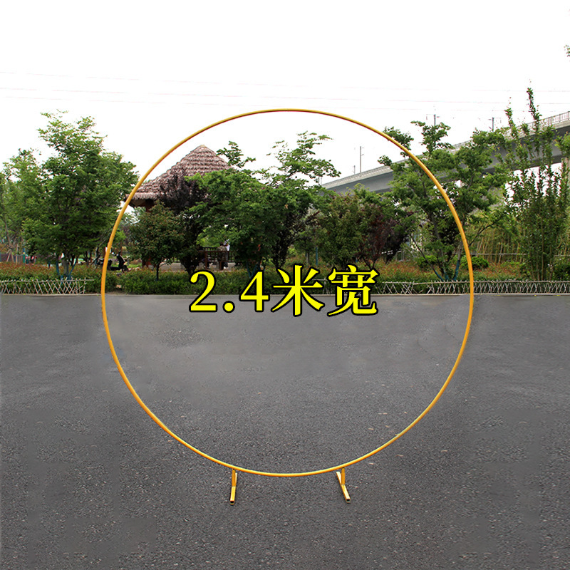 Accesorios de boda hierro forjado de un solo poste anillo estante de boda al aire libre balloon fiesta arco redondo guía de diseño de escena