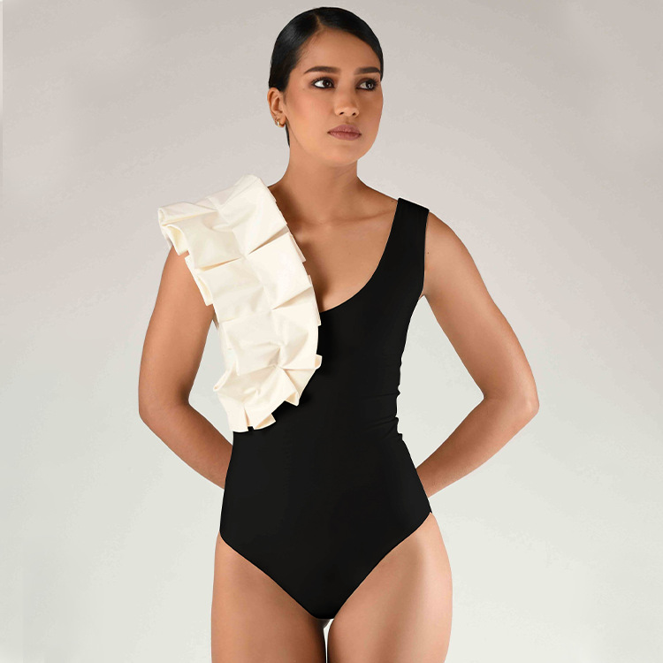امرأة النقاط المستديرة قطعة واحدة ملابس السباحة display picture 11