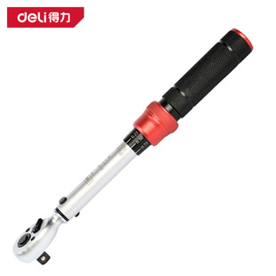 Deli Aluminum Alloy Knurled Handle Three-Level Precision Preset Torque Wrench 1/4 Inch 1-6Nm Dl180006