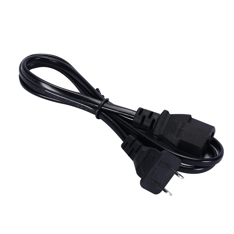 US standard threaded two flat pin with letter 'W' tail, American style three-hole plug display for computer accessories power cord