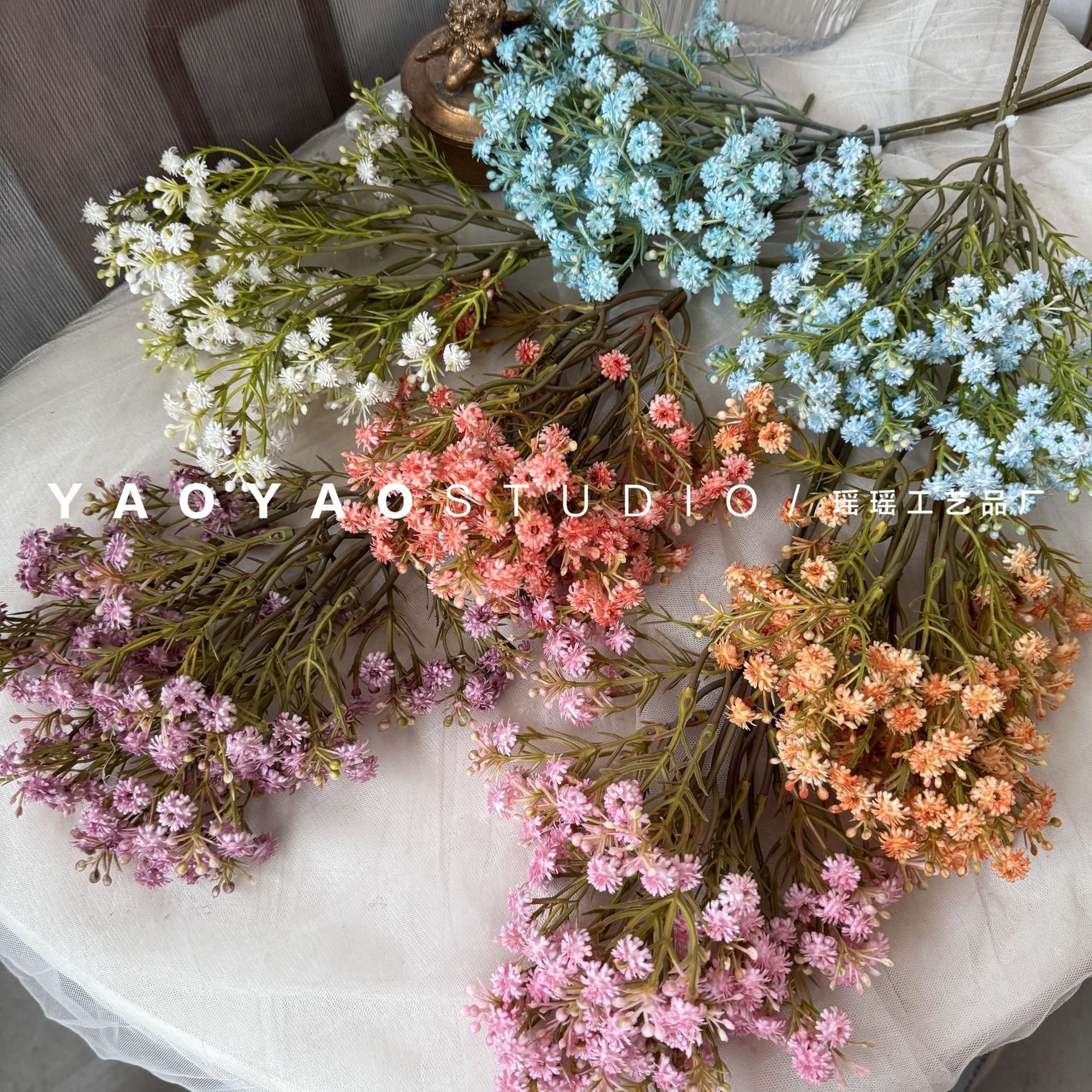 Hand-Tied Baby's Breath, Small Florals, Home Decoration Ornaments, Floral Arrangements, Bride's Bouquet, Wedding Photo Studio Shooting