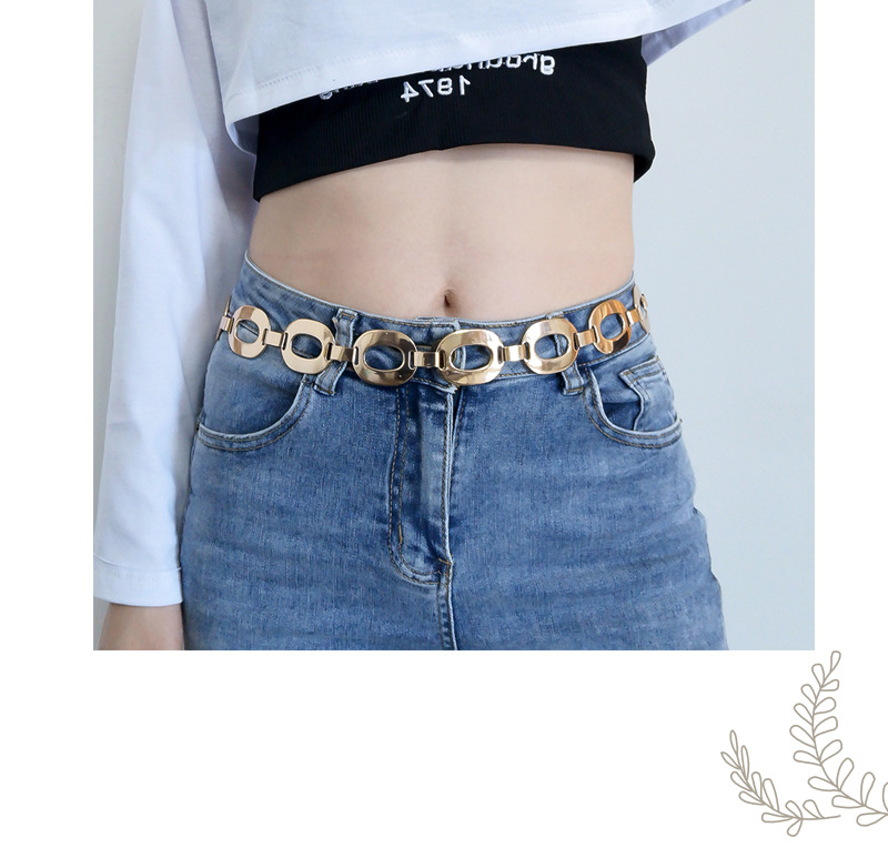 Streetwear Oval Metal Women's Chain Belts display picture 8