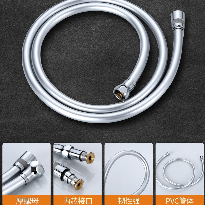 ステンレス鋼バスパイプ 1.5- 2m シャワーホースシャワー高圧パイプ銅キャップステンレス鋼電気メッキダブルバックルホース|undefined