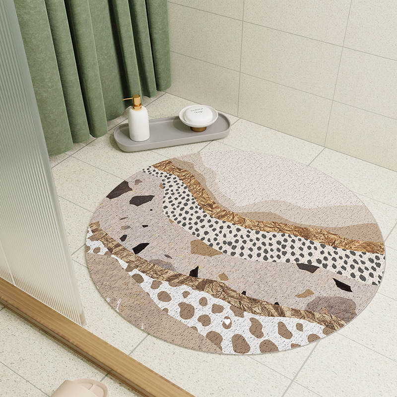 ラウンド浴室滑り止めマット、浴室トイレ中空フットマット、シャワールーム、高齢者入浴落下防止家庭用フロアマット|undefined