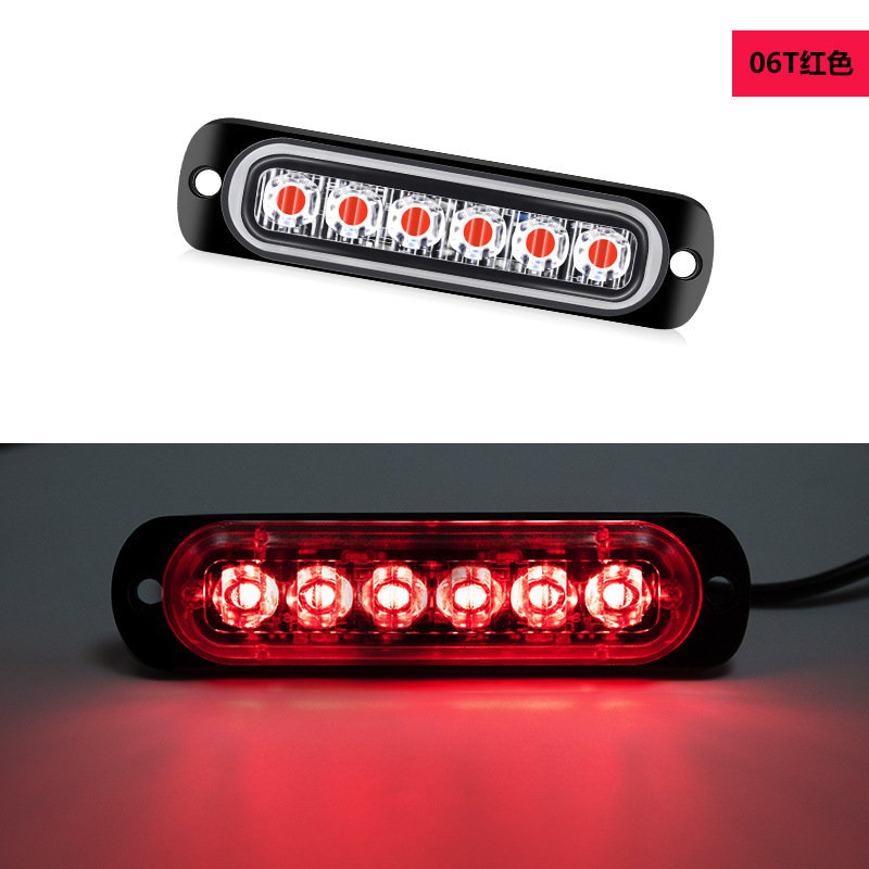 Lámpara lateral LED para automóviles y camiones Lámpara de parpadeo ultra delgada 6 luces Lámpara de advertencia Lámpara de señal