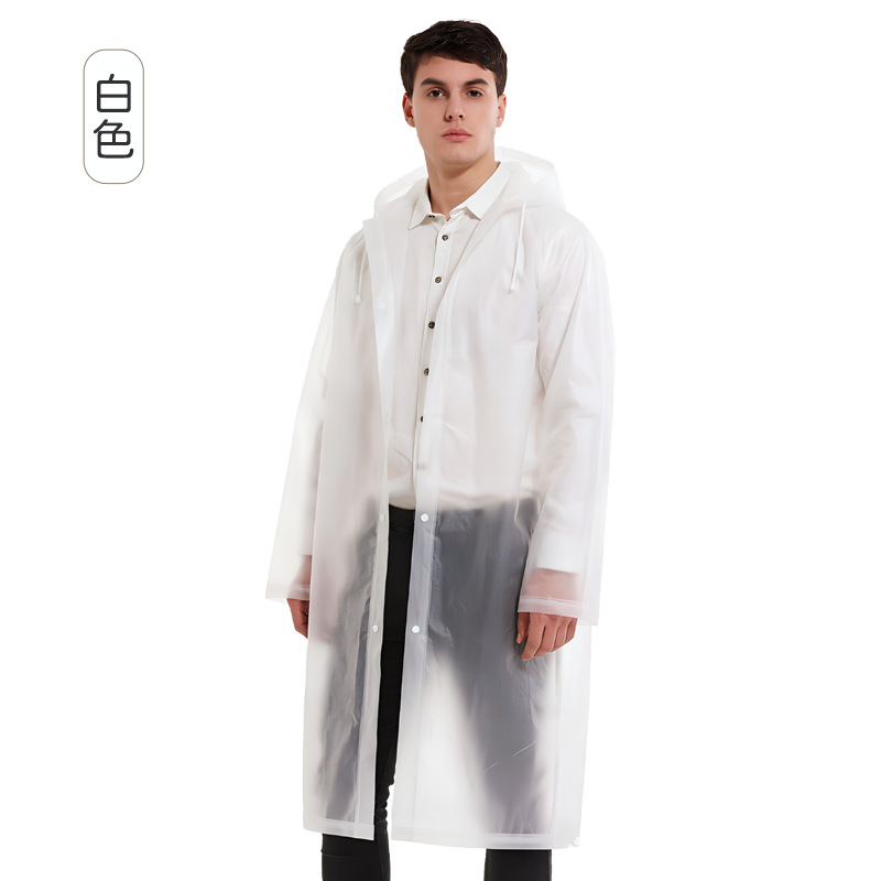 Impermeable Largo para Adultos de EVA, Reutilizable, para Exteriores y Viajes