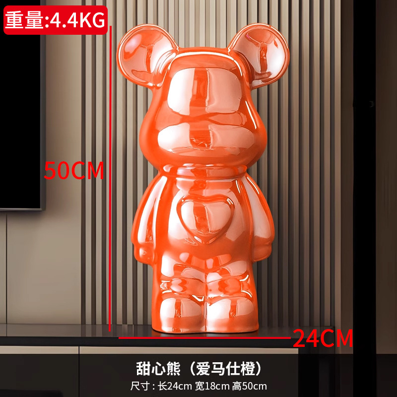 卸売セラミック暴力的なクマの装飾品、貯金箱、リビングルームの軽奢で高級な新築祝いの装飾、ワインキャビネットの装飾品|undefined
