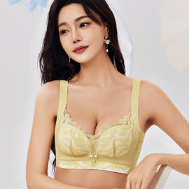 宽肩带调整型新款内衣 性感蕾丝无磁聚拢上托女士文胸罩厂家批发