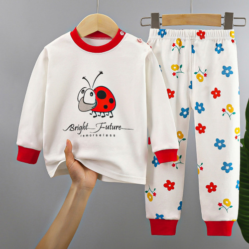 Children's underwear set pure cotton new boys' home clothes baby all-cotton warm girls' autumn clothes autumn pants children's clothing
