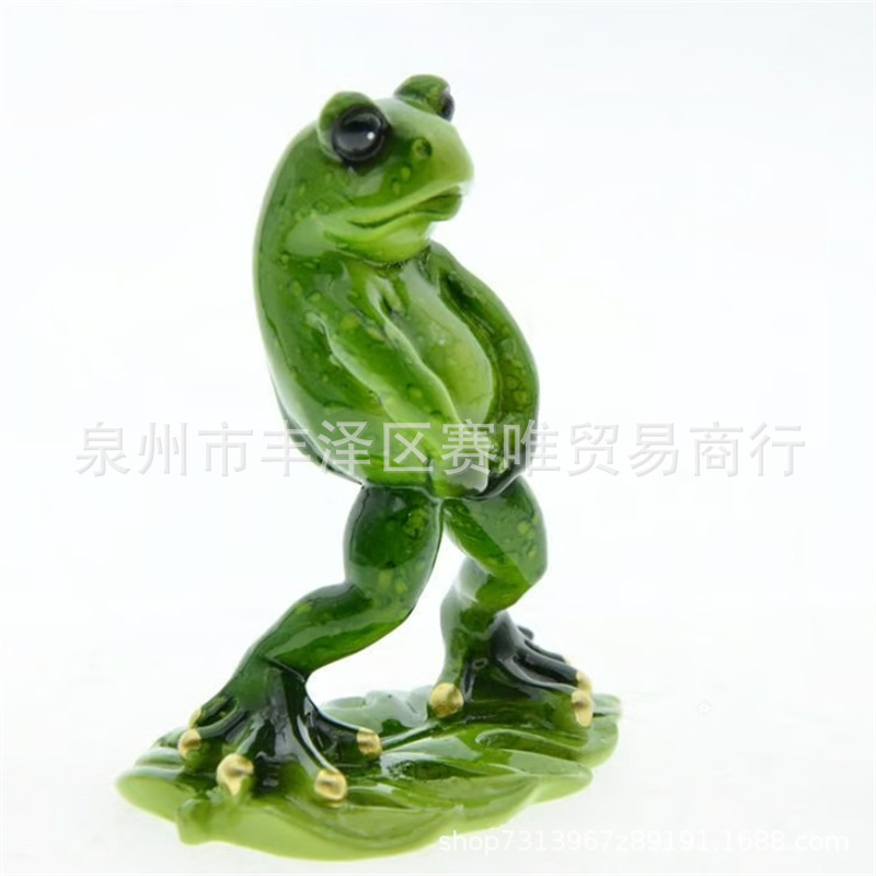 Independent Station New Funny Peeing Frog Funny Peeing Frog Bonsai Home Decoration Resin Ornaments