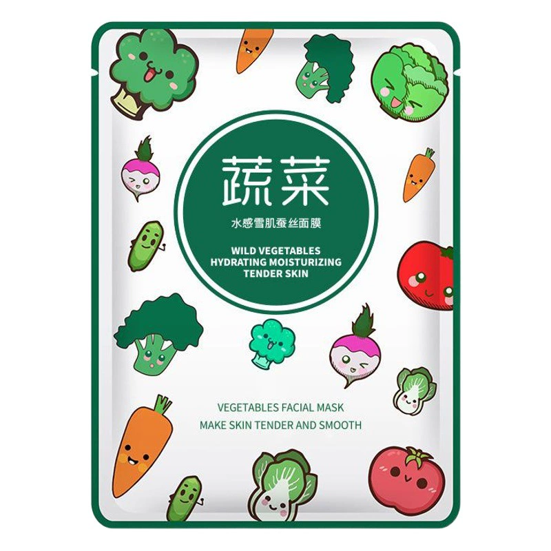 Оптовая продажа от производителя: тканевая маска для лица из тенселя с экстрактами диких фруктов и овощей, увлажняющая и питательная, подходит для чувствительной кожи, экспорт, трансграничная продажа, поштучно.