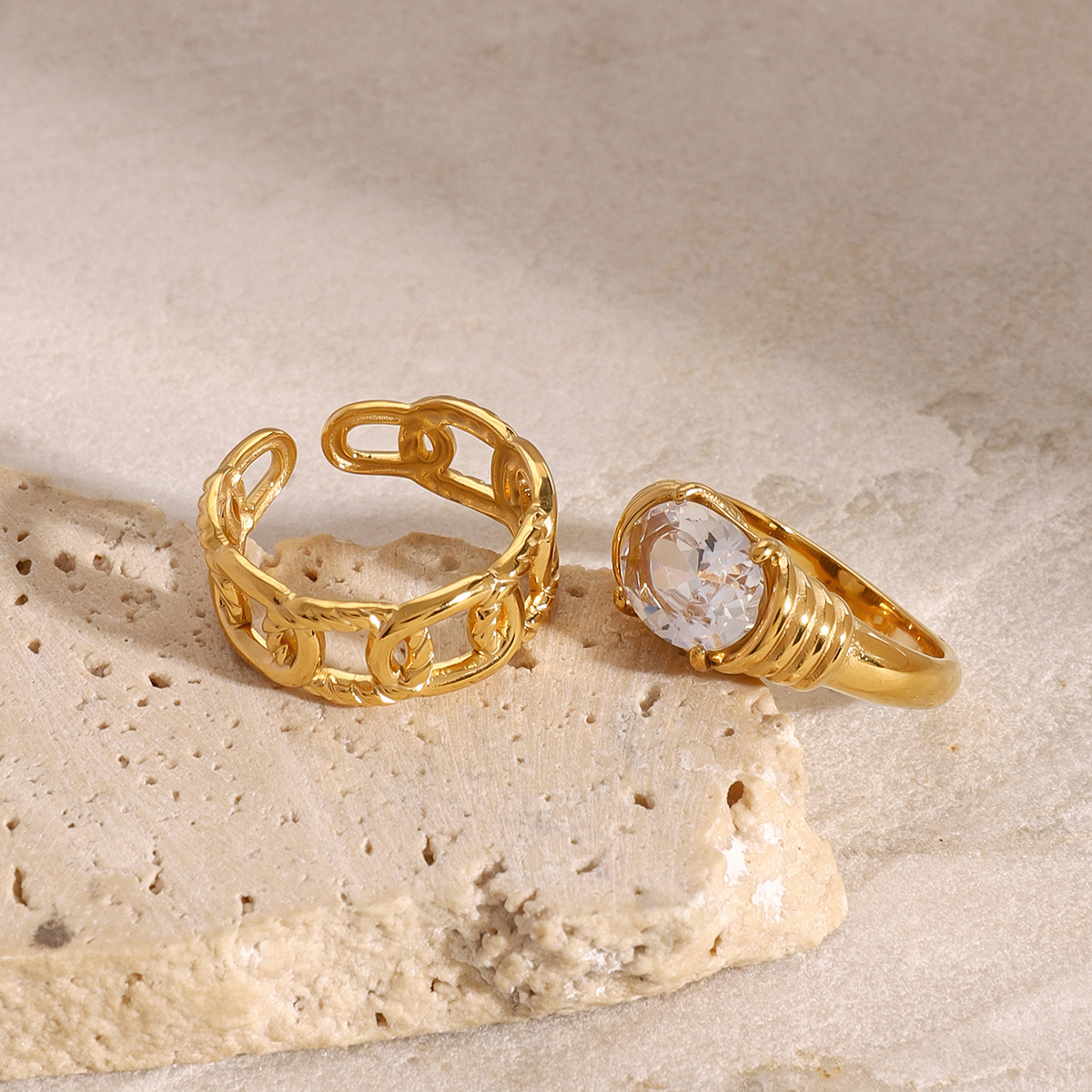 Anillo de acero de titanio de diamante transfronterizo de Europa y Estados Unidos JEDING nicho de diseño de anillo de joyería de acero inoxidable no desvanecido