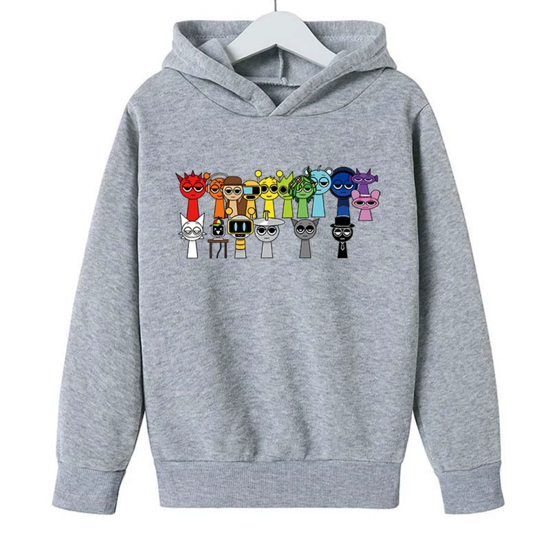 Детская толстовка новый стиль Sprunki rhythm box game peripheral clothes круглый ворот, хлопок и бархат top детская одежда